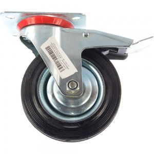 Колесо большегрузное обрезиненное поворотное с тормозом (160х40 мм; г/п 150 кг) EURO-LIFT 00-00001255