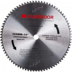 Диск пильный TCT по металлу (355х2.4х25.4 мм; 80 зубьев) Euroboor 130.355/80