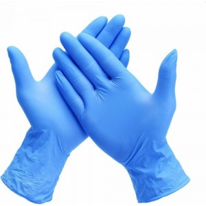Нитриловые перчатки Evdar Hi-Risk с удлиненной манжетой, голубые, р.S, 50 шт. NG21050102
