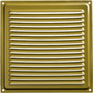 Решётка металлическая с сеткой (золотая; 100x100 мм) Эвент ВРС