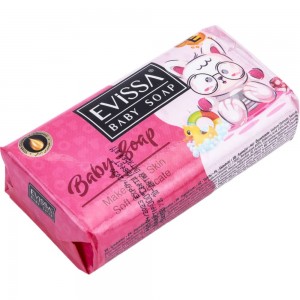 Детское туалетное мыло в картонной упаковке EVISSА 90 гр., Розовое М5145