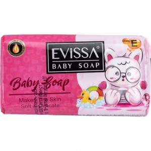 Детское туалетное мыло в картонной упаковке EVISSА 90 гр., Розовое М5145