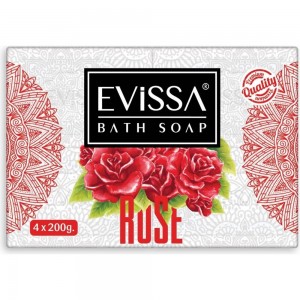 Банное мыло EVISSА пвх пленка, 4x200 гр., роза М5206