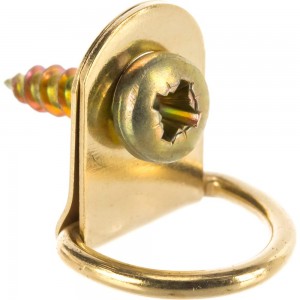 Петля-подвес ЕВРОПАРТНЕР D-кольцо для картины, фоторамки, латунированная сталь 4 шт. 16 0323 1