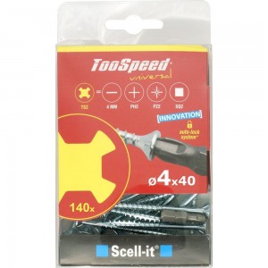 Шурупы ЕВРОПАРТНЕР TooSpeed 4x40 140 шт., Бита TS2 SC62 2550 1