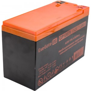 Батарея аккумуляторная АКБ GP12075 12V 7.5Ah 1227W, клеммы F2 ExeGate 234538