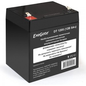 Батарея аккумуляторная АКБ DT 1205 12V 5Ah, клеммы F1 ExeGate 285964