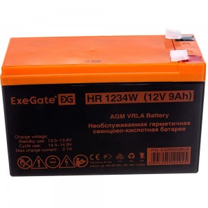Батарея аккумуляторная АКБ HR1234W 12V 9Ah, клеммы F2 ExeGate 285953