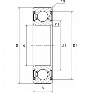 Радиальный шарикоподшипник F&D Fuda 6304-ZZ сепаратор из листовой стали, двусторонние контактные уплотнения, 20x52x15 6304_ZZ