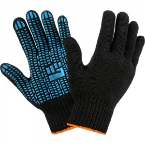 Трикотажные перчатки с ПВХ Фабрика перчаток Люкс 7.5 класс, 5 нитей, черные 5-75-ЛЮ-ЧЕР-(XL)