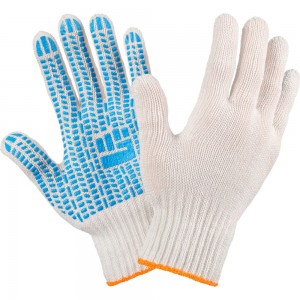 Трикотажные перчатки с ПВХ Фабрика перчаток, хб люкс, 7.5 класс, 5 нитей, белые 5-75-ЛЮ-БЕЛ-(XL)