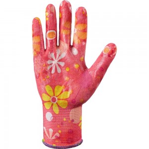 Нейлоновые с нитрилом перчатки Фабрика перчаток Цветок ПЕР-ПУ-ЦВ-960