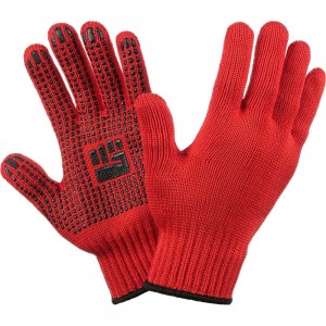 Трикотажные перчатки Фабрика перчаток, 2-слойные, с ПВХ, 7.5 класс, 6 нитей, красные, р.ХL/10 6-75-2С-КР-(XL)