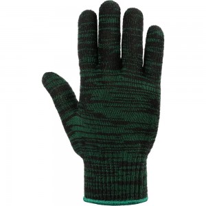 Двойные трикотажные перчатки Фабрика перчаток, без ПВХ, 10 класс, 5 нитей, зеленые, р.М 5-10-ДВ-ЗЕЛ-БП-(M)