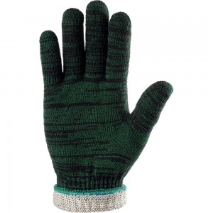 Двойные трикотажные перчатки Фабрика перчаток, без ПВХ, 10 класс, 5 нитей, зеленые, р.М 5-10-ДВ-ЗЕЛ-БП-(M)