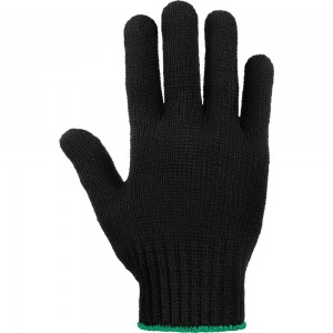 Трикотажные перчатки Фабрика перчаток, стандарт, с ПВХ, 7.5 класс, 5 нитей, черные, р.М 5-75-СТ-ЧЕР-(M)