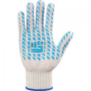Плотные трикотажные перчатки Фабрика перчаток, с ПВХ, 10 класс, 6 нитей, белые, р.L 6-10-ПЛ-БЕЛ-(L)