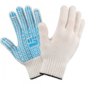 Плотные трикотажные перчатки Фабрика перчаток, с ПВХ, 7.5 класс, 6 нитей, белые, р.XL 6-75-ПЛ-БЕЛ-(XL)