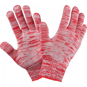 Плотные трикотажные перчатки Фабрика перчаток, без ПВХ, 10 класс, 6 нитей, красные, р.XS 6-10-ПЛ-КР-БП-(XS)