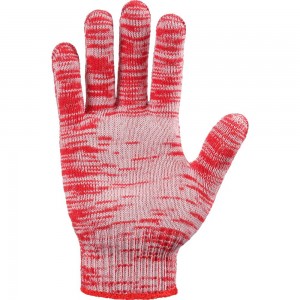 Плотные трикотажные перчатки Фабрика перчаток, без ПВХ, 10 класс, 6 нитей, красные, р.XS 6-10-ПЛ-КР-БП-(XS)