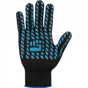 Плотные трикотажные перчатки Фабрика перчаток, с ПВХ, 7.5 класс, 6 нитей, черные, р.XL 6-75-ПЛ-ЧЕР-(XL)