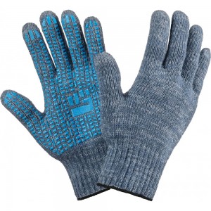 Плотные трикотажные перчатки Фабрика перчаток, с ПВХ, 7.5 класс, 6 нитей, серые, р.XL 6-75-ПЛ-СЕР-(XL)
