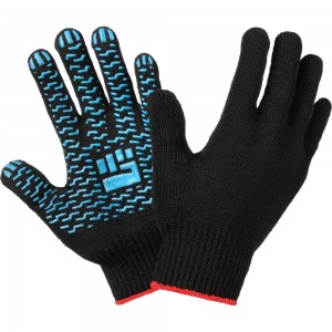 Трикотажные перчатки Фабрика перчаток, средние, с ПВХ, 10 класс, 4 нити, черные, р.М 4-10-СР-ЧЕР-(M)