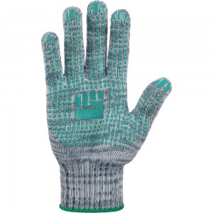 Трикотажные перчатки Фабрика перчаток, стандарт, с ПВХ, 7.5 класс, 5 нитей, серые, р.М 5-75-СТ-СЕР-(M)