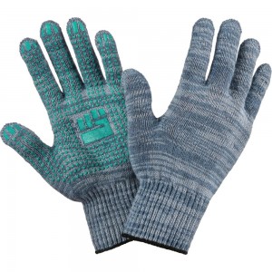 Трикотажные перчатки Фабрика перчаток, стандарт, с ПВХ, 10 класс, 5 нитей, серые, р.М 5-10-СТ-СЕР-(M)