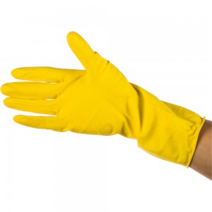 Резиновые хозяйственные перчатки ФАКЕЛ ЛОТОС с хлопковым напылением, 9 L 50762000.004