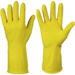 Резиновые хозяйственные перчатки ФАКЕЛ ЛОТОС с хлопковым напылением, 10XL 50762000.005