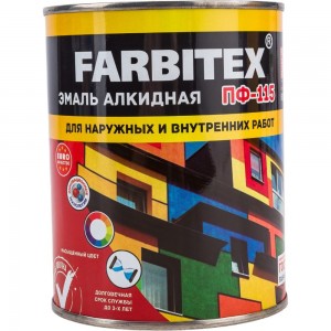 Алкидная эмаль FARBITEX ПФ-115 (зеленый; 0.8 кг) 4300005994