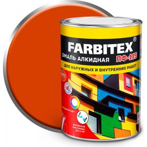 Алкидная эмаль FARBITEX ПФ-115 (оранжевый; 0.8 кг) 4300006000