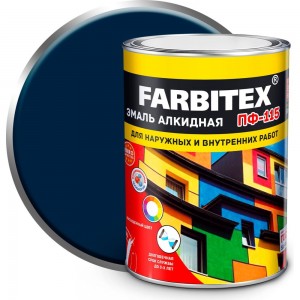 Алкидная эмаль FARBITEX ПФ-115 (синий; 0.8 кг) 4300006004