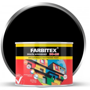 Алкидная эмаль FARBITEX ПФ-115 (черный; 0.4 кг) 4300009075