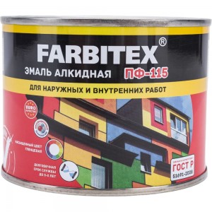 Алкидная эмаль FARBITEX ПФ-115 (ярко-зеленый; 0.4 кг) 4300009078