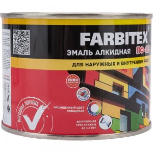 Алкидная эмаль FARBITEX ПФ-115 (красный; 0.4 кг) 4300009082