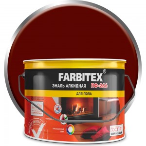 Алкидная эмаль FARBITEX ПФ-266 (красно-коричневый; 20 кг) 4300003211
