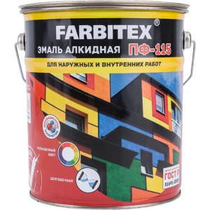 Алкидная эмаль FARBITEX ПФ-115 (синий; 5 кг) 4300001592