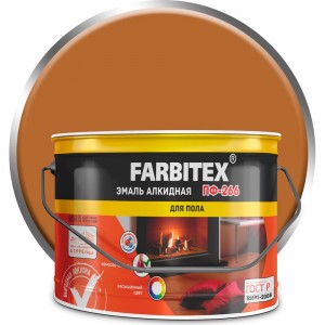 Алкидная эмаль FARBITEX ПФ-266 светлый орех, 10 кг 4300011429