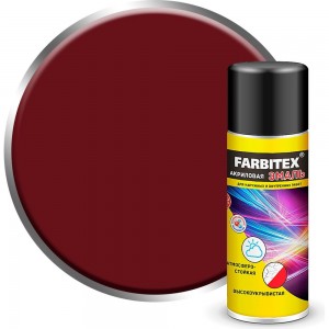 Акриловая эмаль Farbitex аэрозоль, 520 мл, RAL 3005 красное вино 4100008930