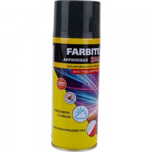 Акриловая эмаль Farbitex аэрозоль, 520 мл, RAL 7024 графитовый серый 4100008941