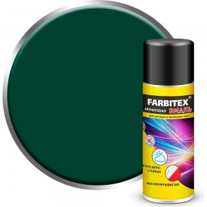 Акриловая эмаль Farbitex аэрозоль, 520 мл, RAL 6005 зелёный мох 4100008937