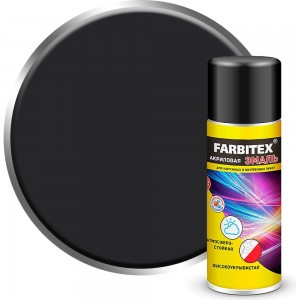 Акриловая эмаль Farbitex аэрозоль, 520 мл, RAL 9004 сигнальный черный 4100008947