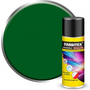 Акриловая эмаль Farbitex аэрозоль, 520 мл, RAL 6002 зелёный лист 4100008936