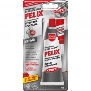 Герметик-прокладка FELIX (силиконовый; серый; 100 г) 411040110