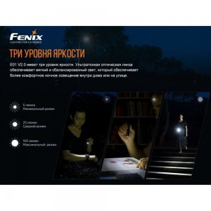 Фонарь Fenix E01 V2.0 синий e01v20bl