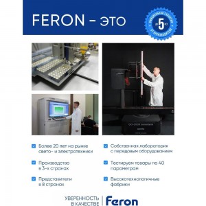 Светильник FERON ИВО-50w 12в, G5.3, белый 15109