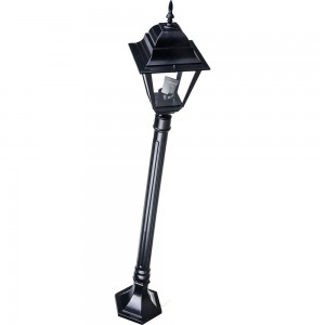 Садово-парковый светильник, столб 100W E27 230V, черный Feron 4210 11034