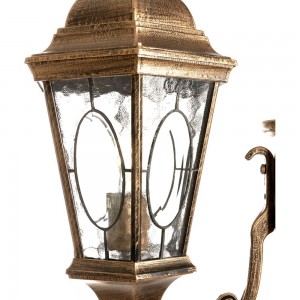 Садово-парковый светильник, столб шестигранный 2*60W E27 230V, черное золото Feron PL157 11325